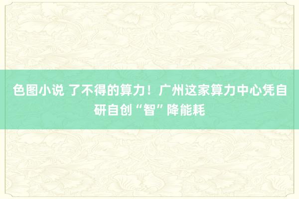 色图小说 了不得的算力！广州这家算力中心凭自研自创“智”降能耗