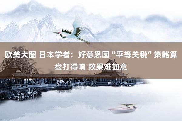 欧美大图 日本学者：好意思国“平等关税”策略算盘打得响 效果难如意