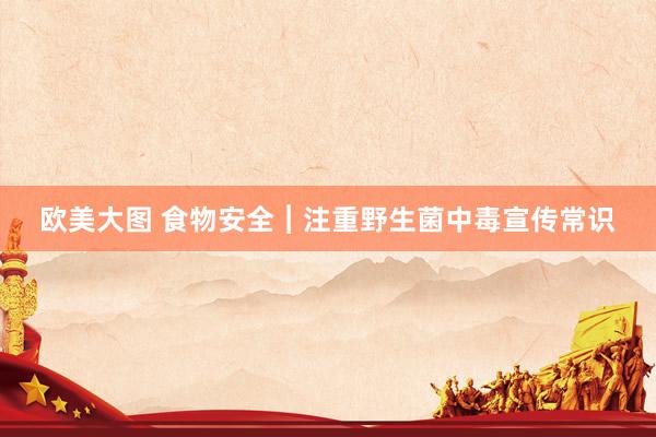 欧美大图 食物安全︱注重野生菌中毒宣传常识