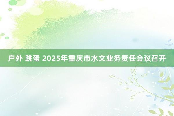 户外 跳蛋 2025年重庆市水文业务责任会议召开
