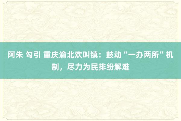 阿朱 勾引 重庆渝北欢叫镇：鼓动“一办两所”机制，尽力为民排纷解难